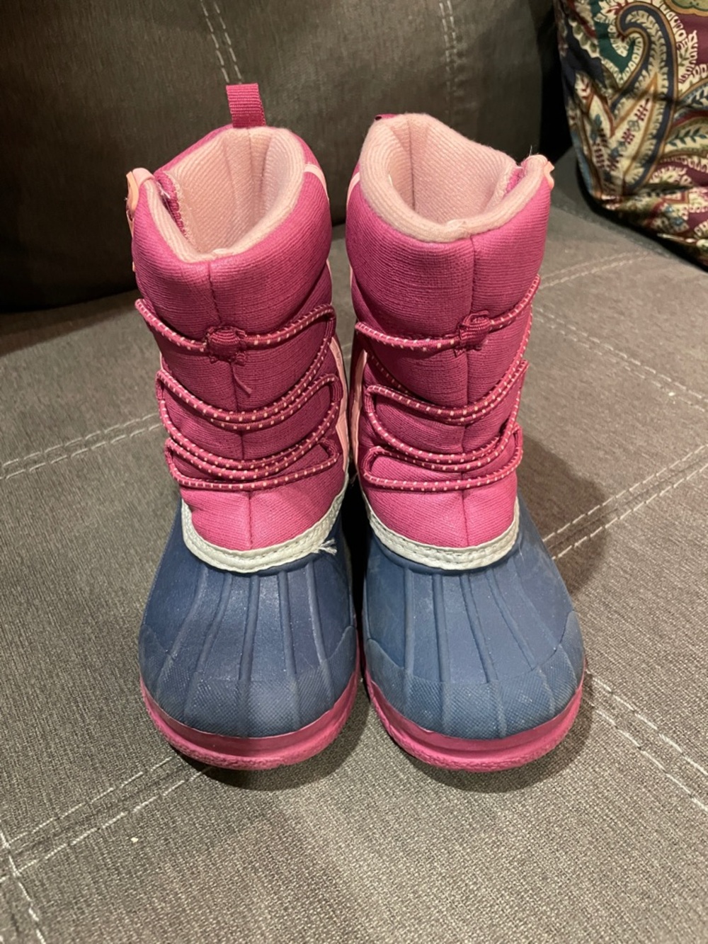 OshKosh B'gosh Pink and Navy Kids Snow Boots